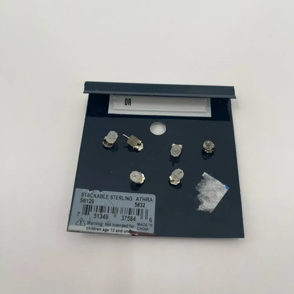 BELK Silverworks Sterling Silver Stud Earrings Set of 3 NWT Mini Stackable Studs